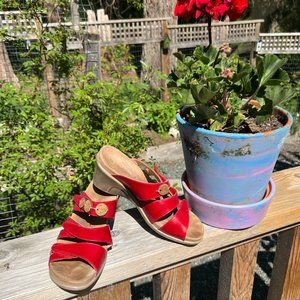 Romika Red Leather Sandals, size 38 (7 - 7.5)